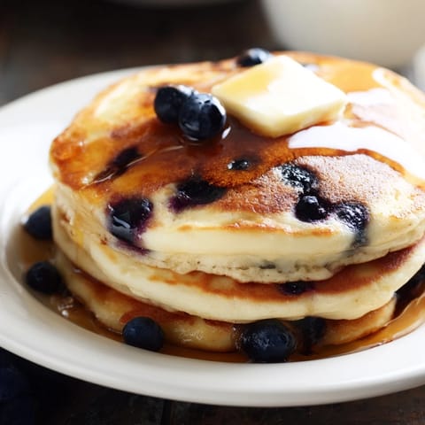 Blueberry Fluffy American Pancakes