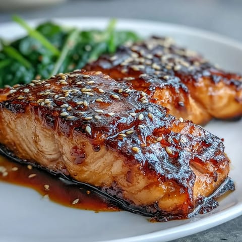 Miso salmon perched delightfully on vibrant, garlic-infused sautéed spinach.
