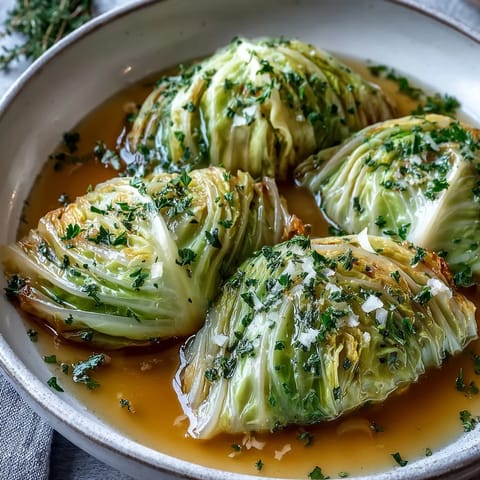 Herby Cabbage in Parmesan Broth
