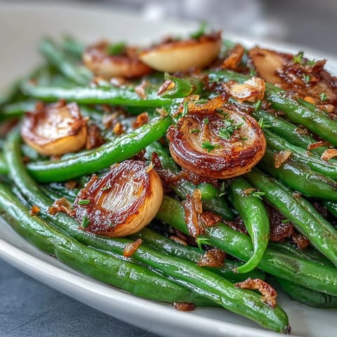 2. Oven-roasted green beans tossed with sliced garlic and olive oil, finished with a bright lemon zest for fresh flavor.  