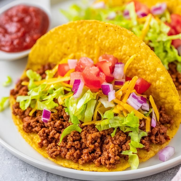 Enjoy a delicious plate of American-Style Tacos: a quick, easy, and satisfying crowd-pleaser for any meal.