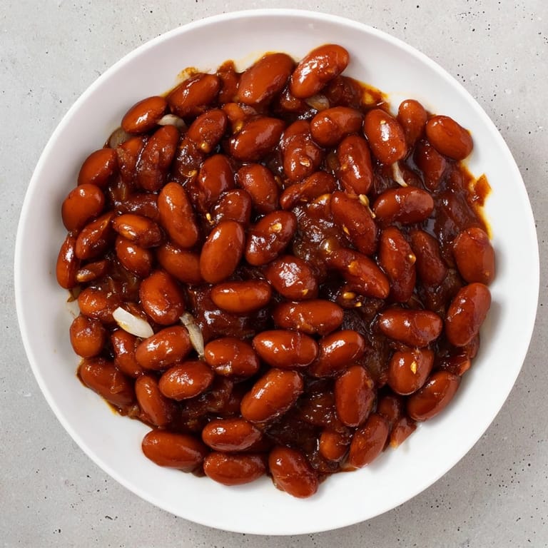 Hearty Baked Beans, a comforting side dish with a savory and sweet flavor profile.