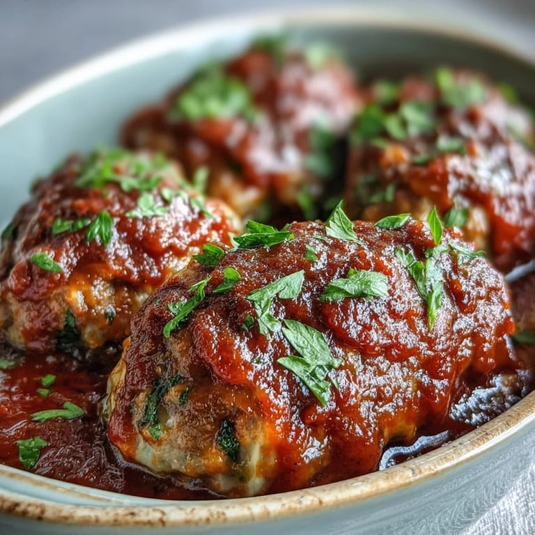 Tender Cabbage Rolls in a savory tomato sauce, served hot on a plate with a dollop of sour cream.