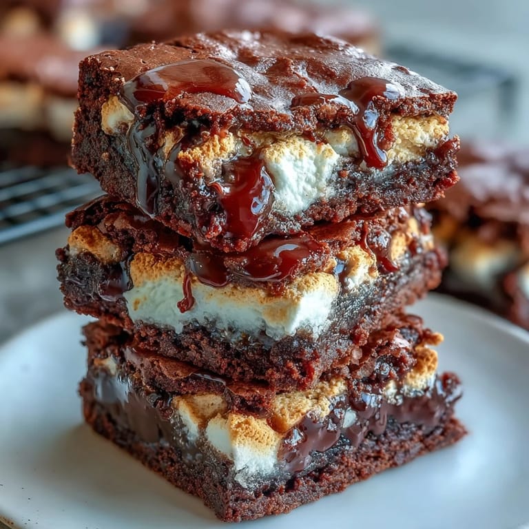Classic s'mores flavors in brownie cookies, featuring melted marshmallows and crunchy graham cracker garnish on top.