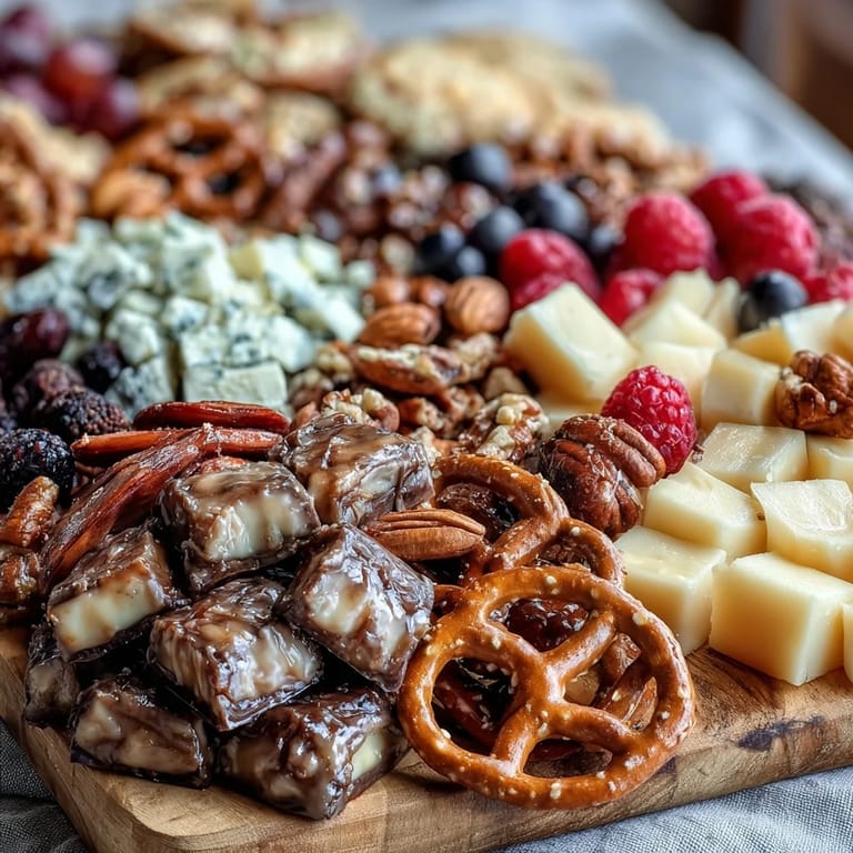 Vibrant snack board featuring cheese, meats, berries, and pretzels perfect for graduation celebrations.