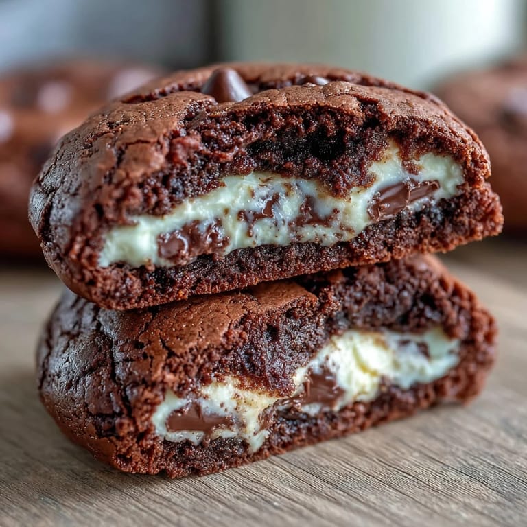 Decadent brownie cookies filled with creamy cheesecake and baked to perfection for an irresistible dessert.