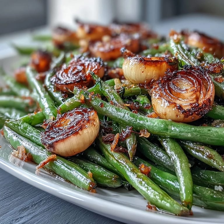 3. Crispy Roasted Garlic Green Beans, a simple vegetarian side dish, lightly blistered and topped with optional toasted almonds.