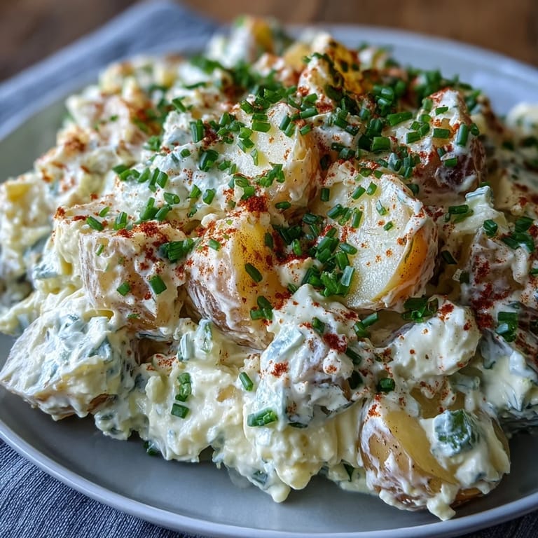 Classic deviled egg potato salad features perfectly cooked eggs, crunchy celery, and a smoky paprika mayo blend for Easter or picnic spreads.
