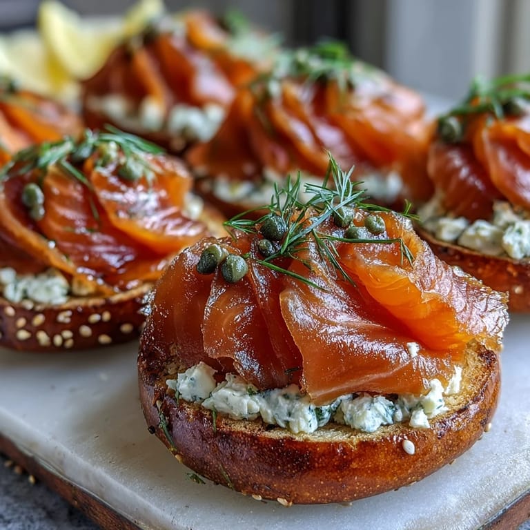 Impressive Smoked Salmon Bagel Board, a fresh brunch spread ready for guests.