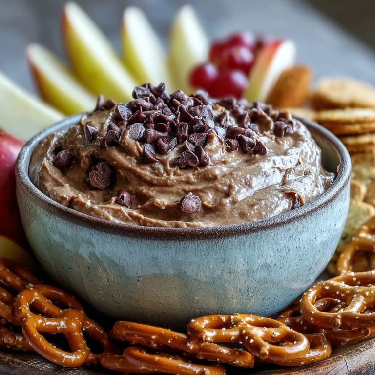 Enjoy this luscious chickpea cookie dough dip, perfect for dipping fruit and crackers.