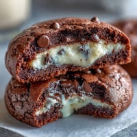 Cream Cheese Stuffed Brownie Mix Cookies with a gooey, fudgy center and rich chocolate flavor.